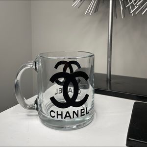 Clear glass mug/ handcrafted